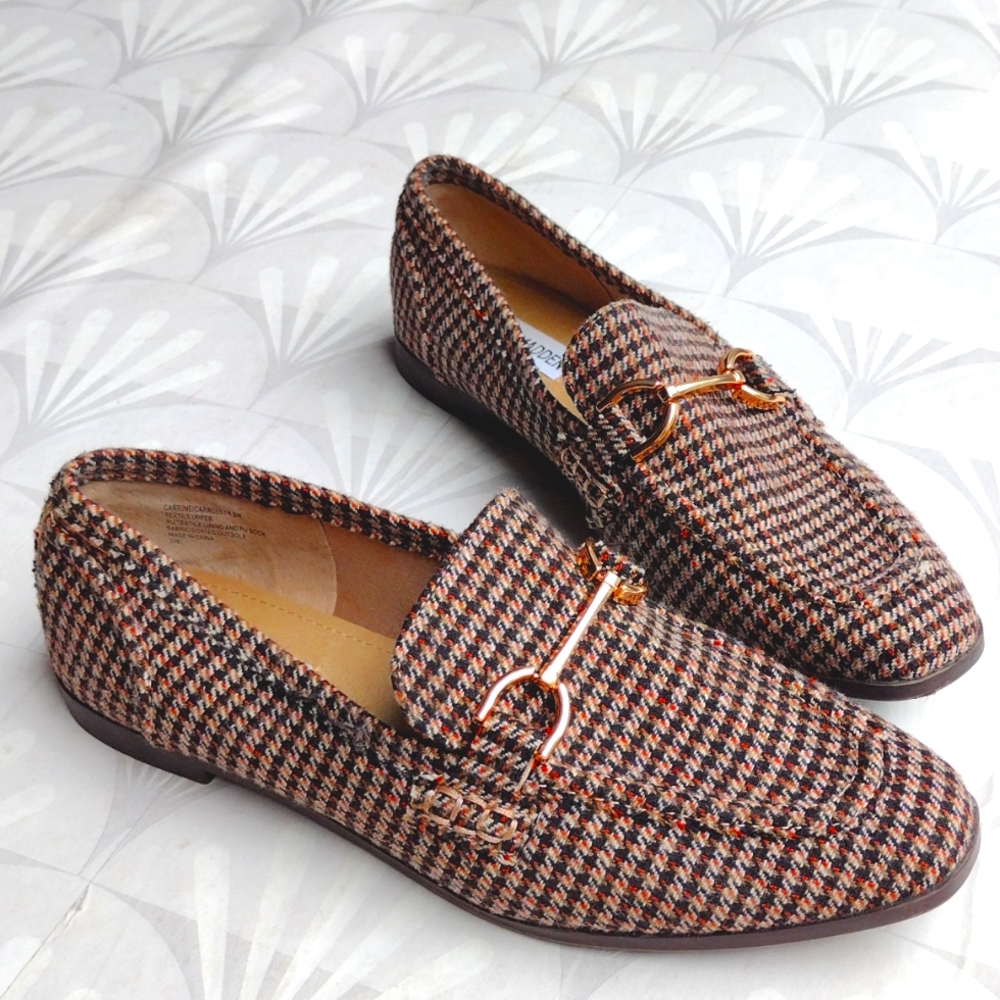 Steve Madden Tweed horse bit loafers